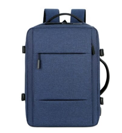Sac à dos bleu, design élégant avec port USB intégré