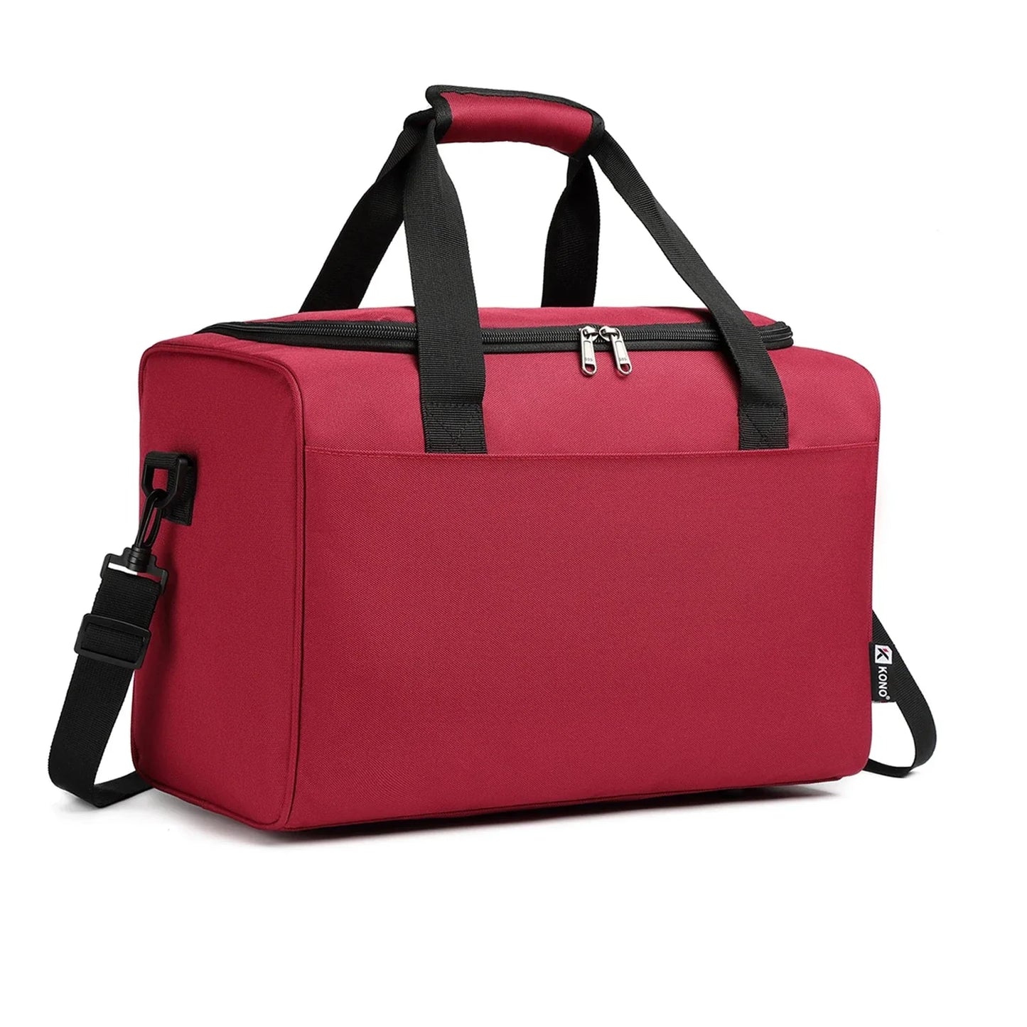Sac cabine rouge avec plusieurs compartiments accessibles