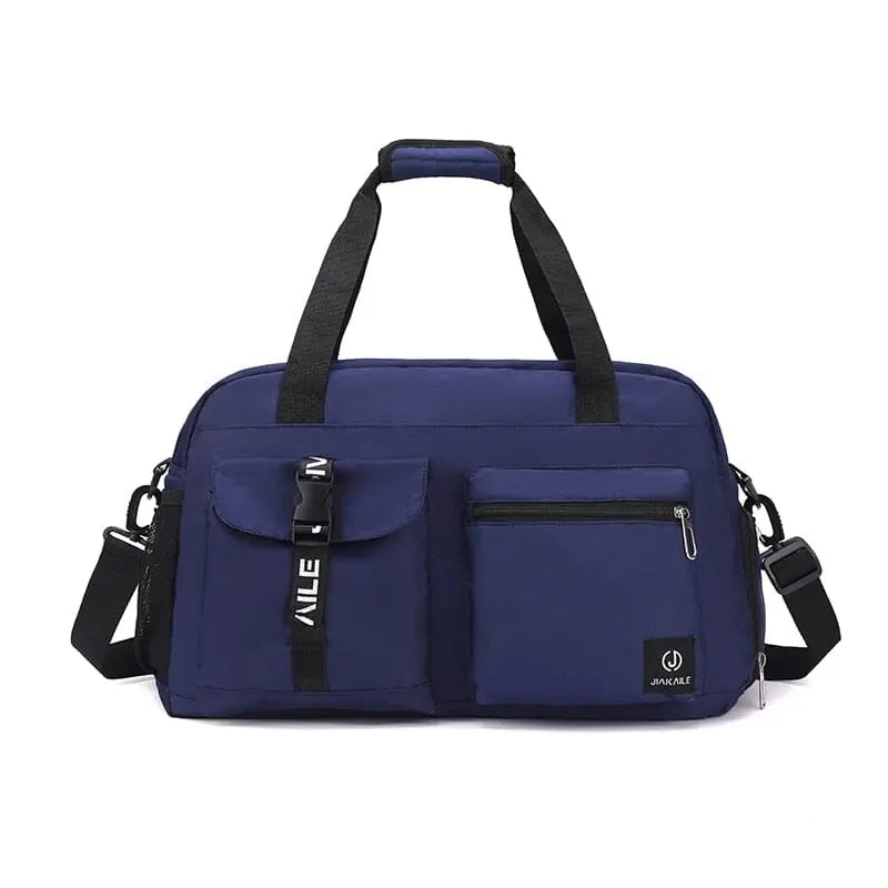 Sac de voyage bleu marine avec poches extérieures