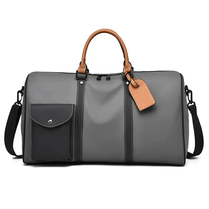 Sac weekender gris avec bandoulière réglable