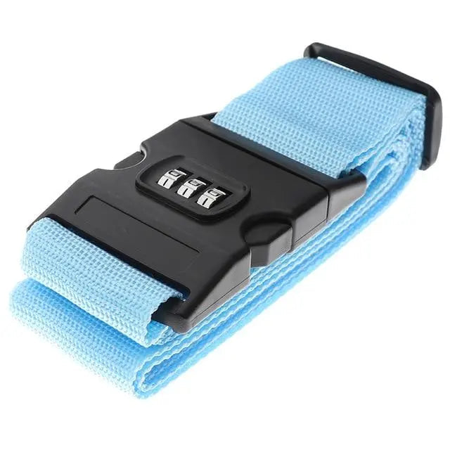 Sangle de valise bleu ciel avec code à 3 chiffres