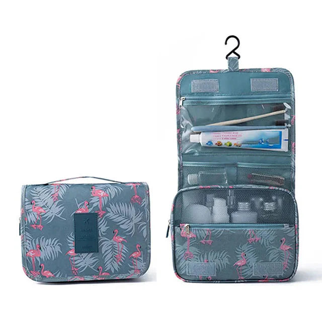 Trousse de toilette suspendue avec motif flamant rose
