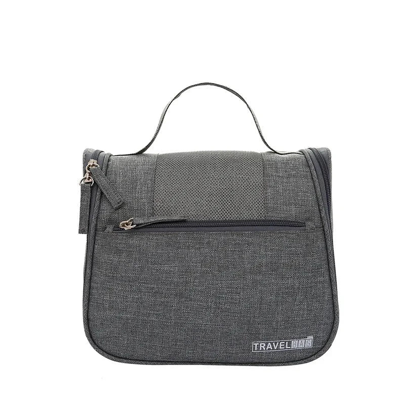 Trousse de toilette grise, design élégant et fonctionnel