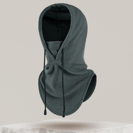 Gros plan sur la texture chaude d'une cagoule de ski