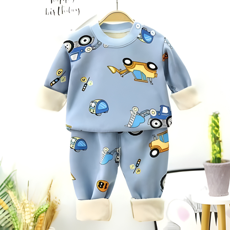 Pyjama enfant avec motifs, détail des manches