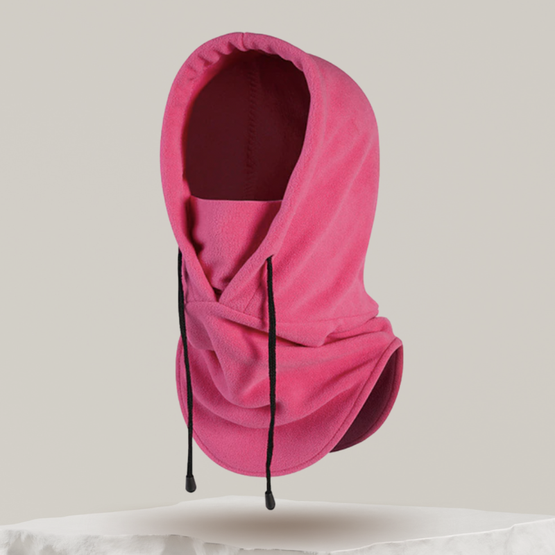 Cagoule de ski rouge, design ergonomique pour le visage