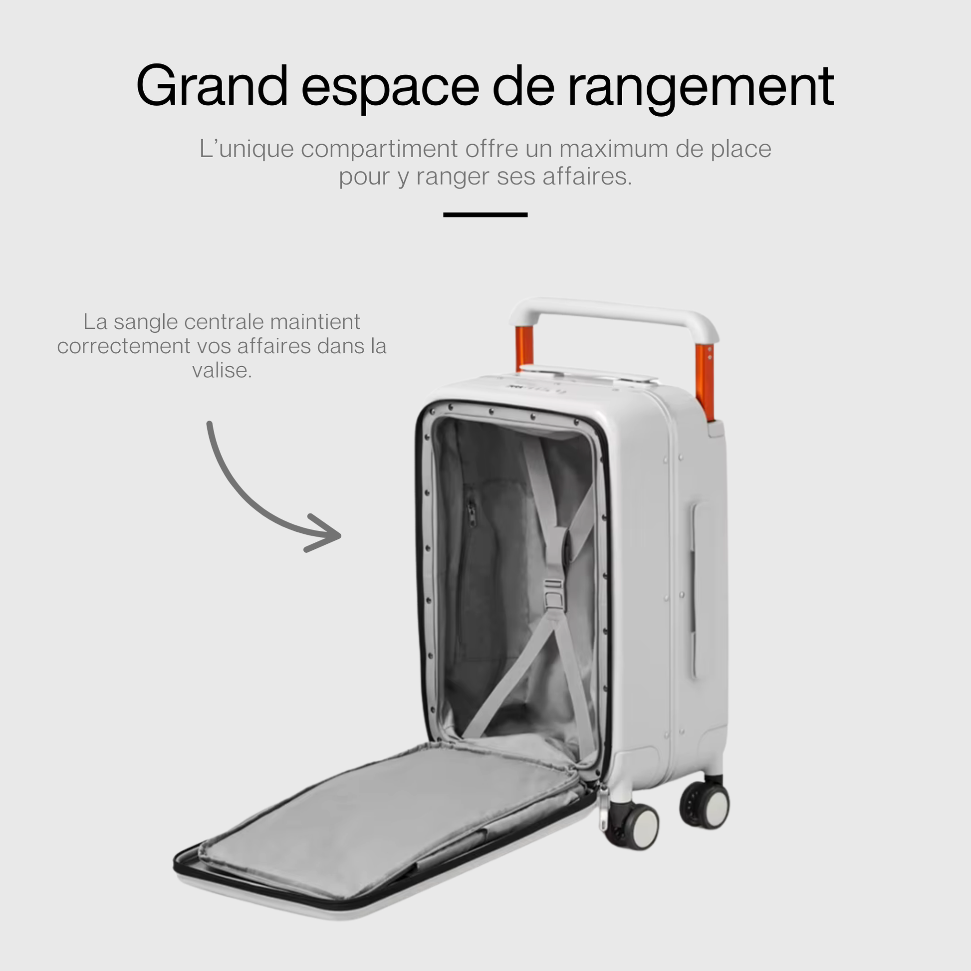Verrou TSA intégré sur le côté de la valise