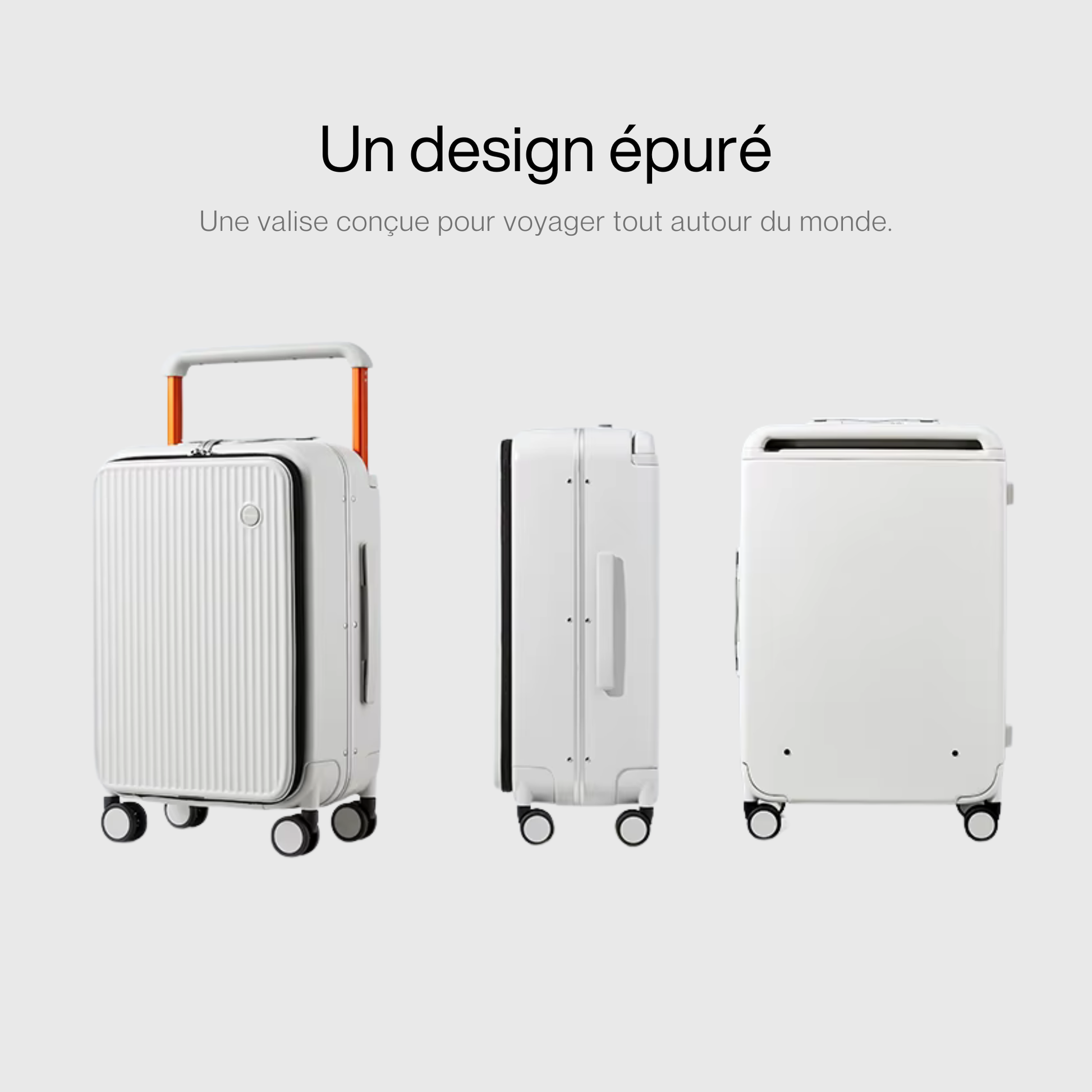 Vue d'ensemble de la valise en composite tricouche