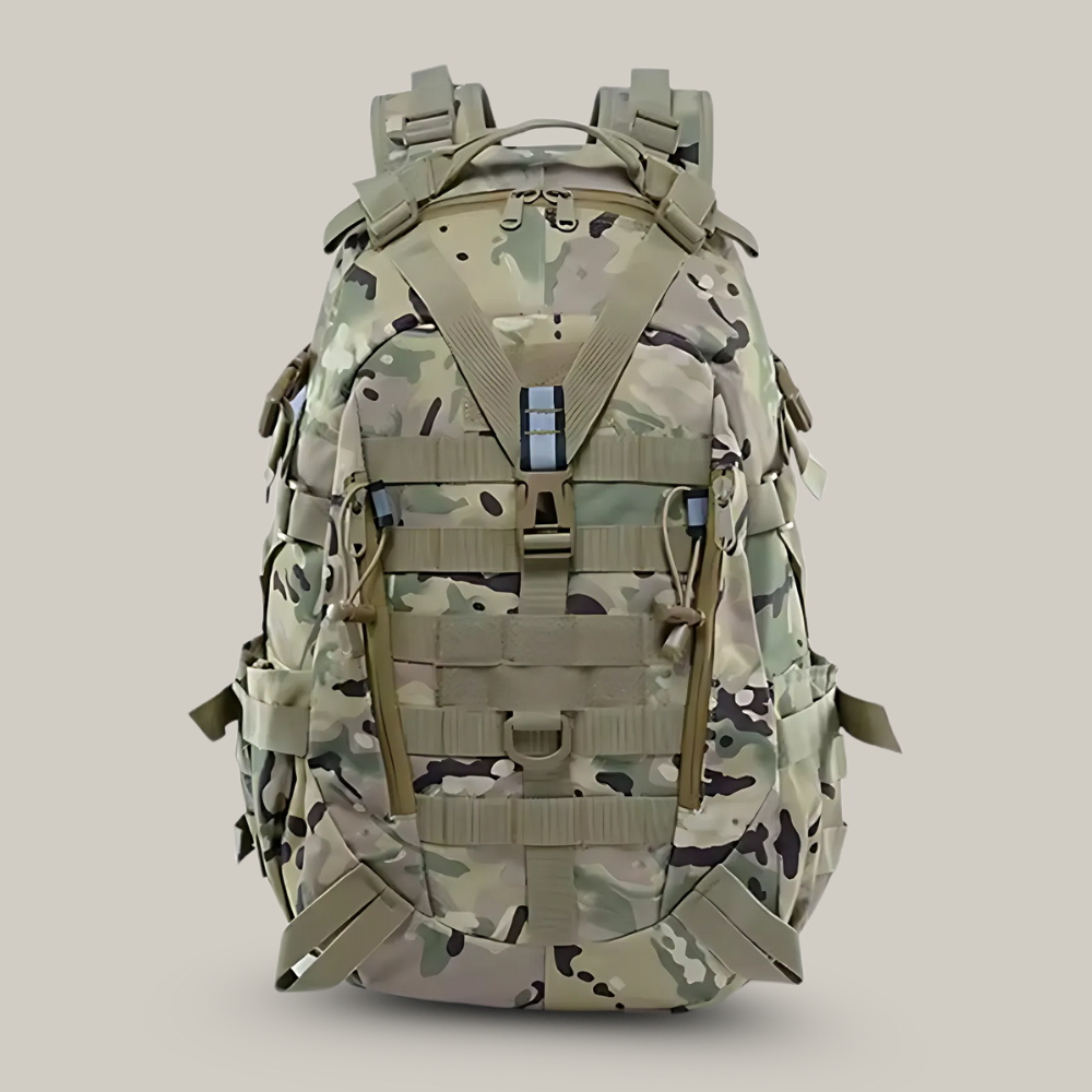 Sac à dos ouvert révélant l'organisation intérieure pratique