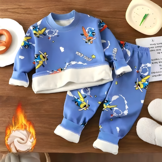 Vue d'ensemble du pyjama enfant en fleece doux