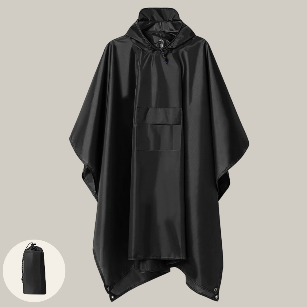 Poncho utilisé comme abri lors d'un pique-nique