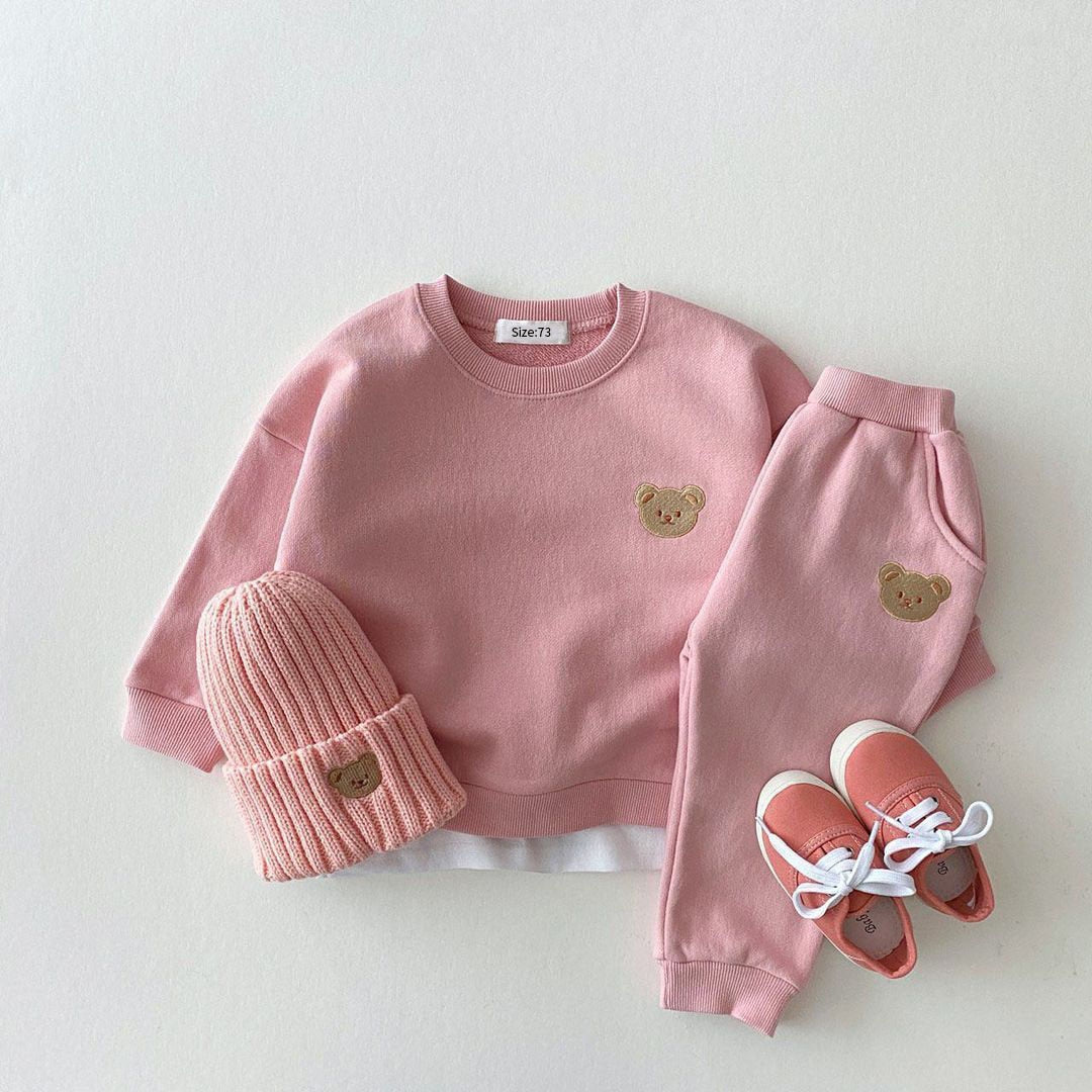 Ensemble enfant deux pièces, pull et pantalon colorés