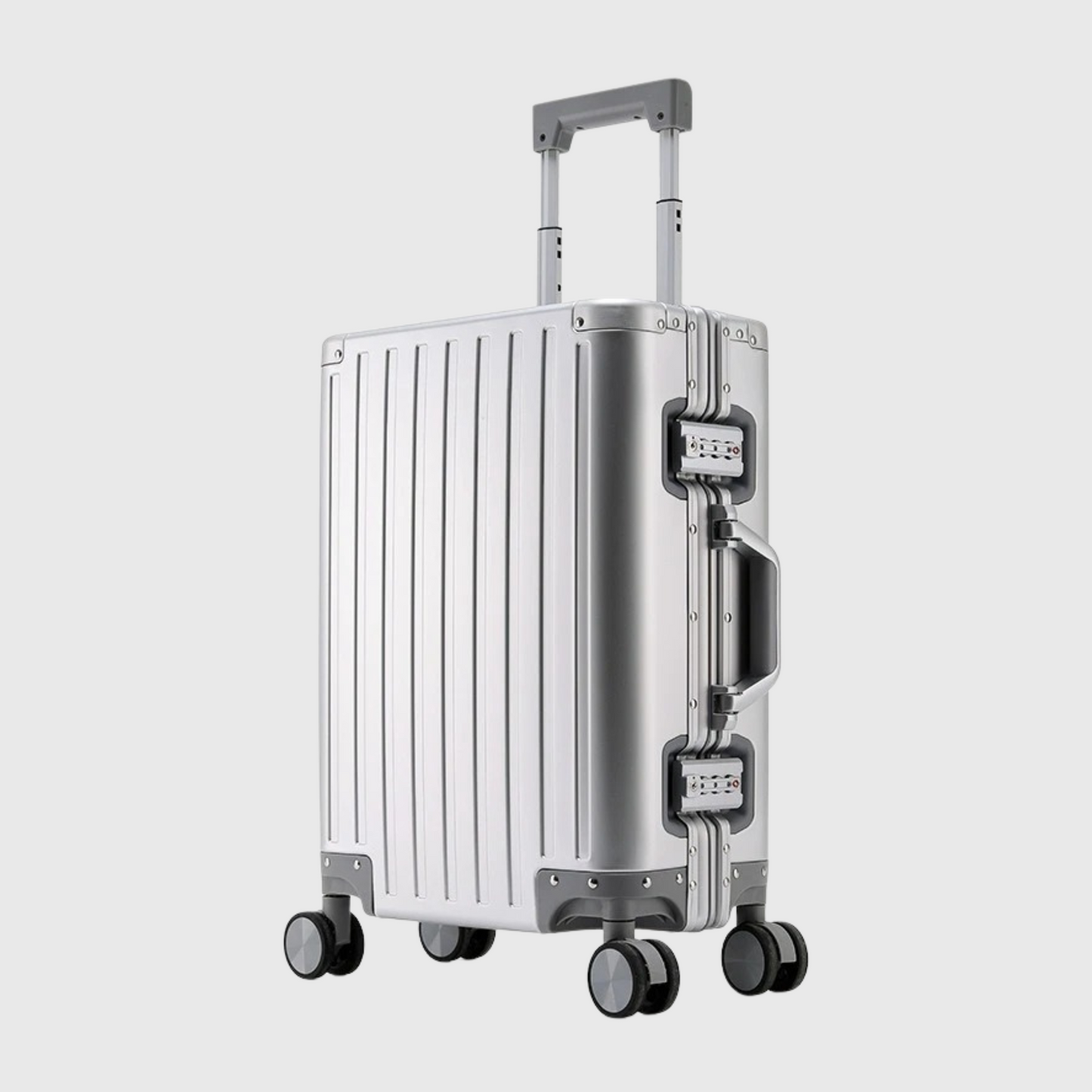 Vue d'ensemble de la valise ouverte avec compartiments