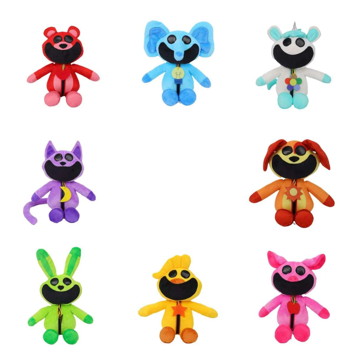 Peluche animal souriant avec fourrure douce et oreilles rondes