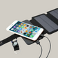 Gros plan sur un panneau solaire compact et pliable