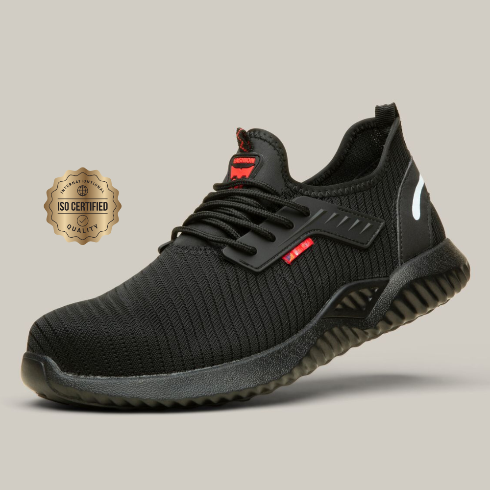 Vue de dessus montrant le design ergonomique des baskets