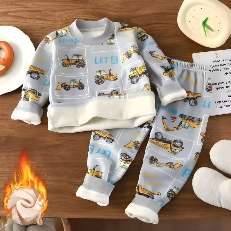 Vue de face d'un pyjama enfant avec dessins animés