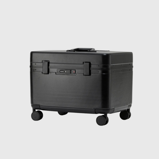 Détail de la poignée ajustable d'une valise en composite