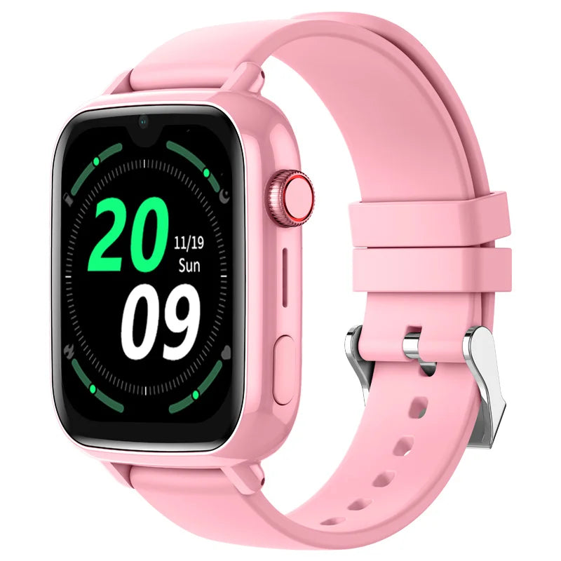Vue latérale de la montre enfant, bracelet coloré visible