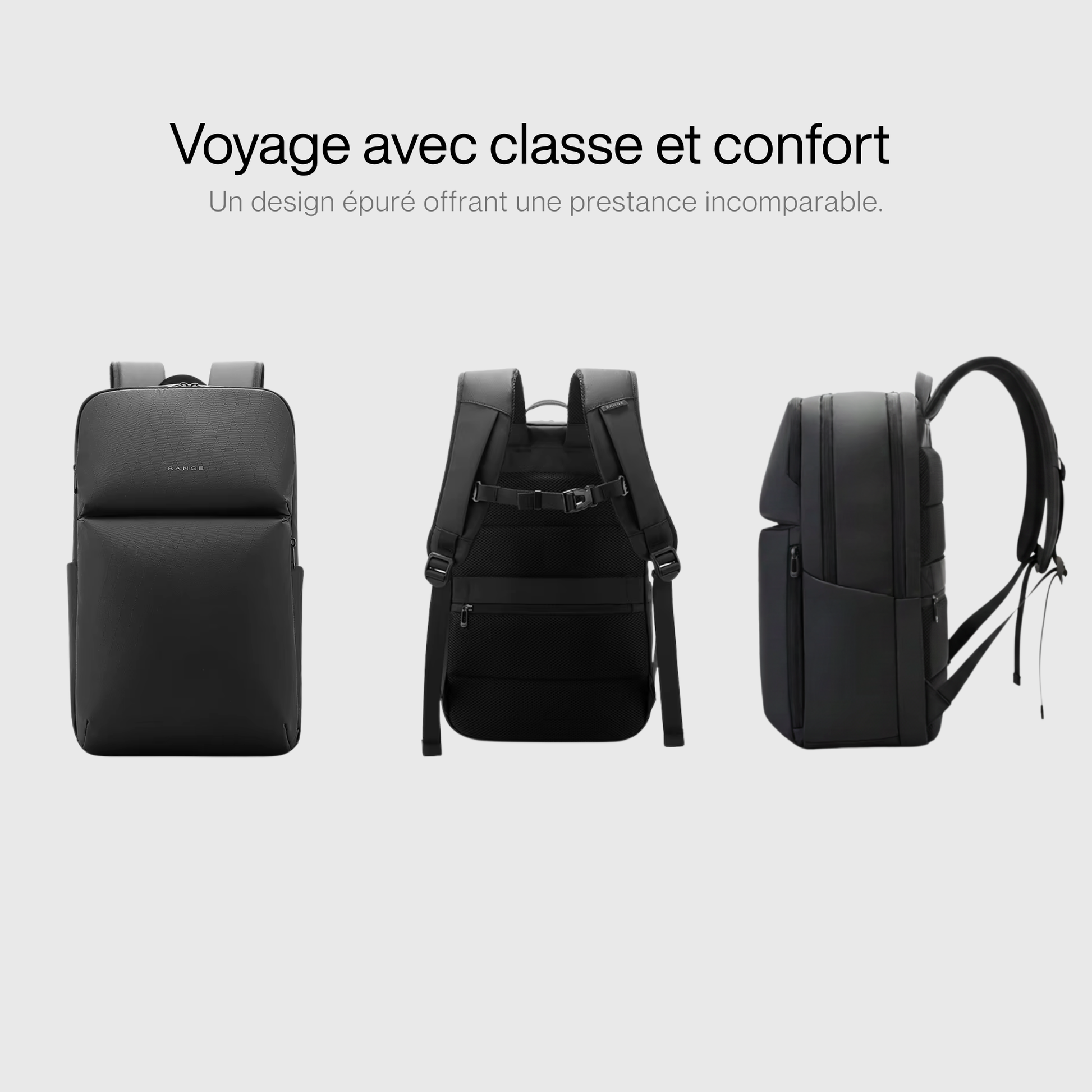 Intérieur du sac à dos avec compartiments pour organisation