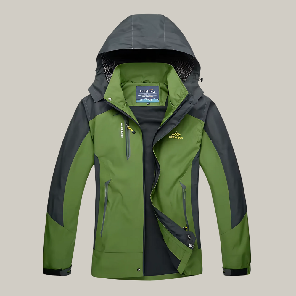 Veste imperméable avec capuche amovible en extérieur