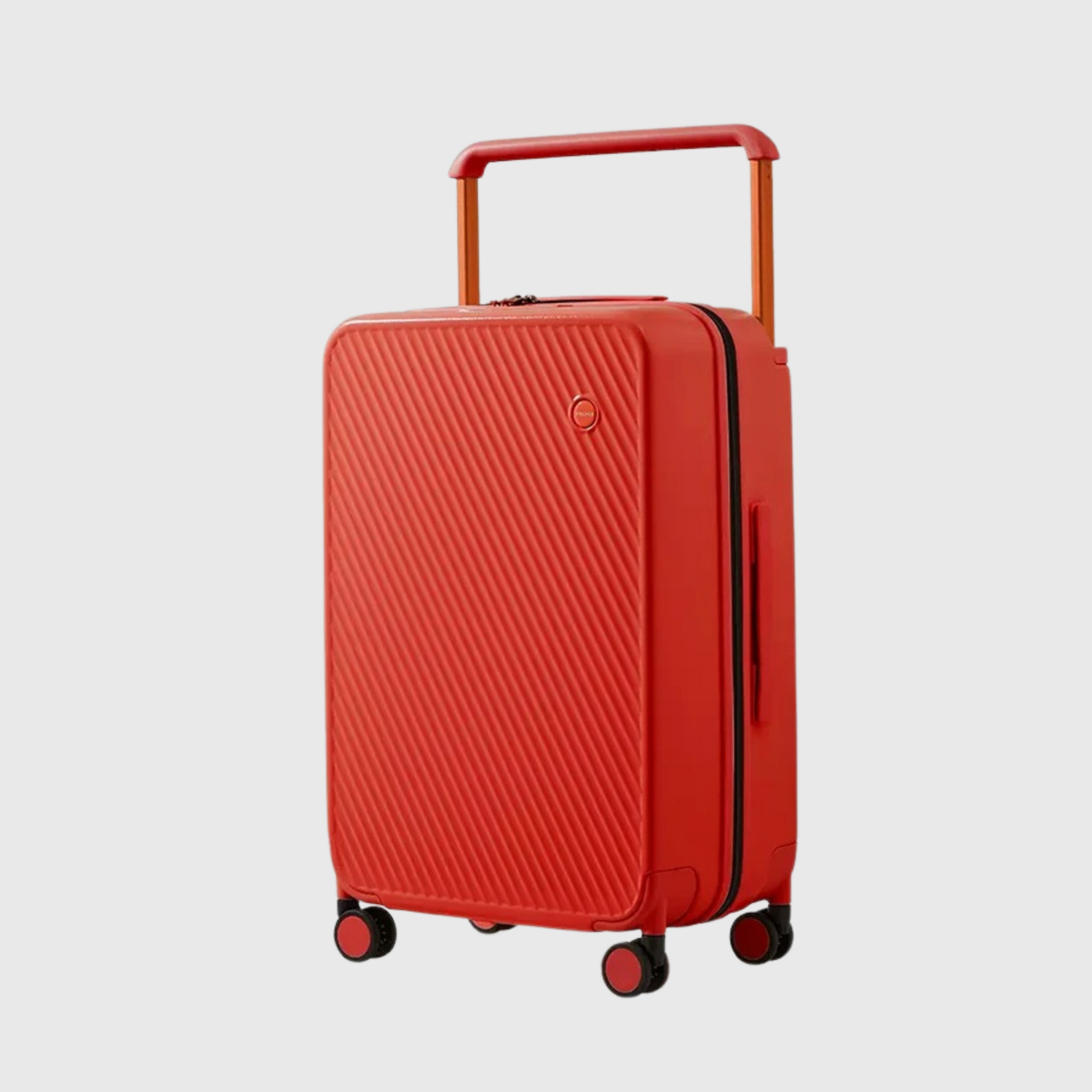 Vue arrière de la valise avec roues et poignée visible