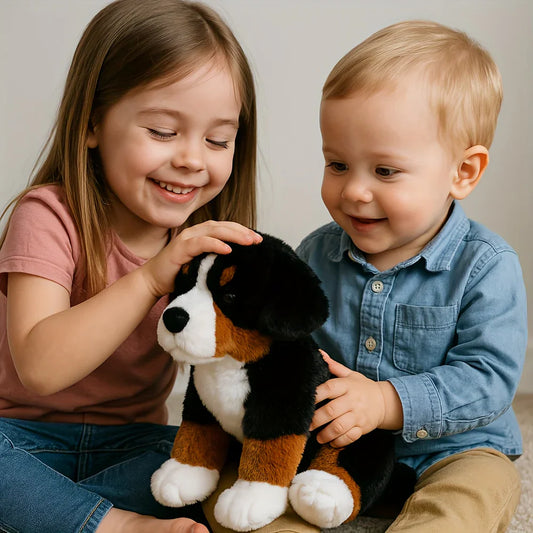 Gros plan sur le visage d'un chien en peluche câlin