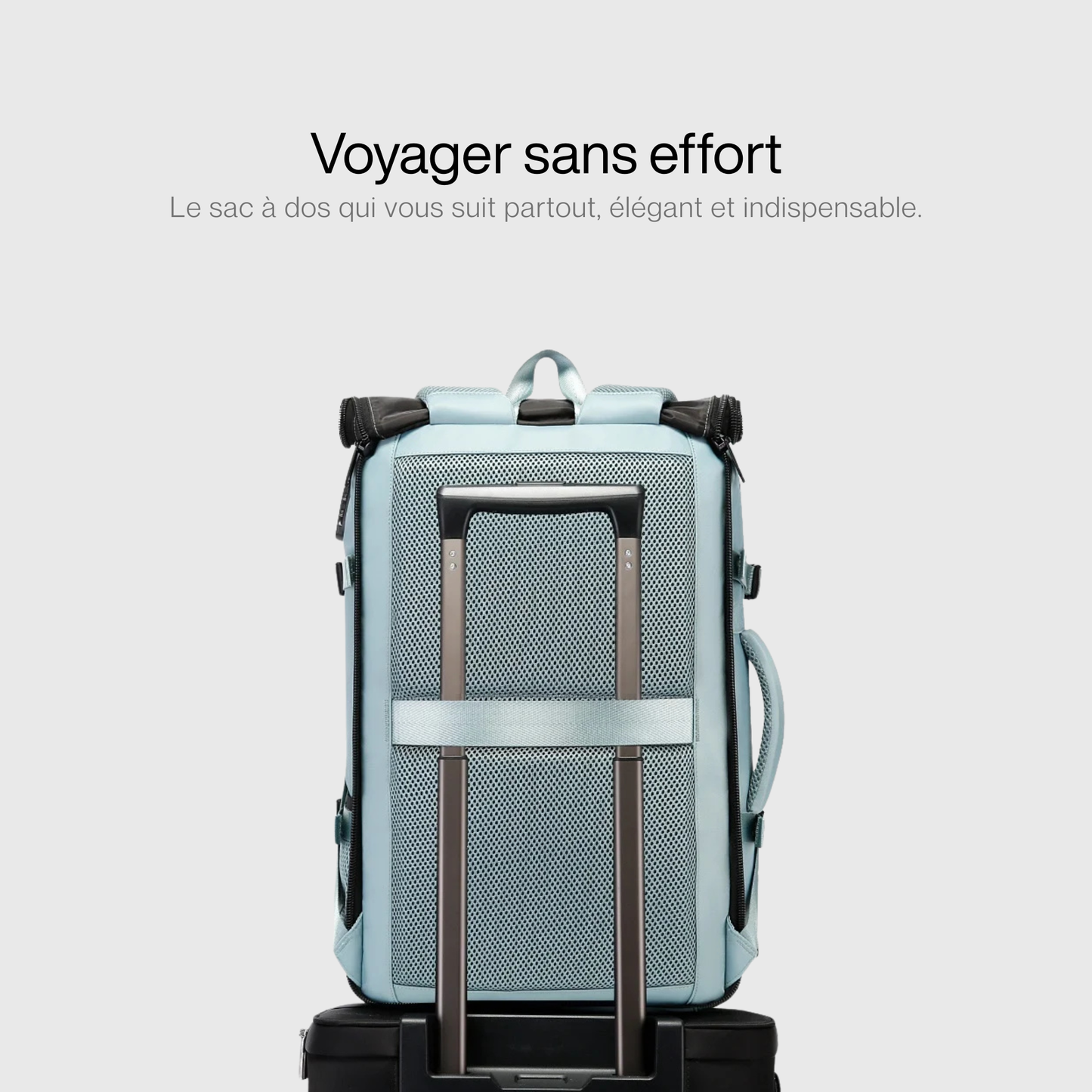 Vue latérale du sac montrant la poche pour bouteille d'eau