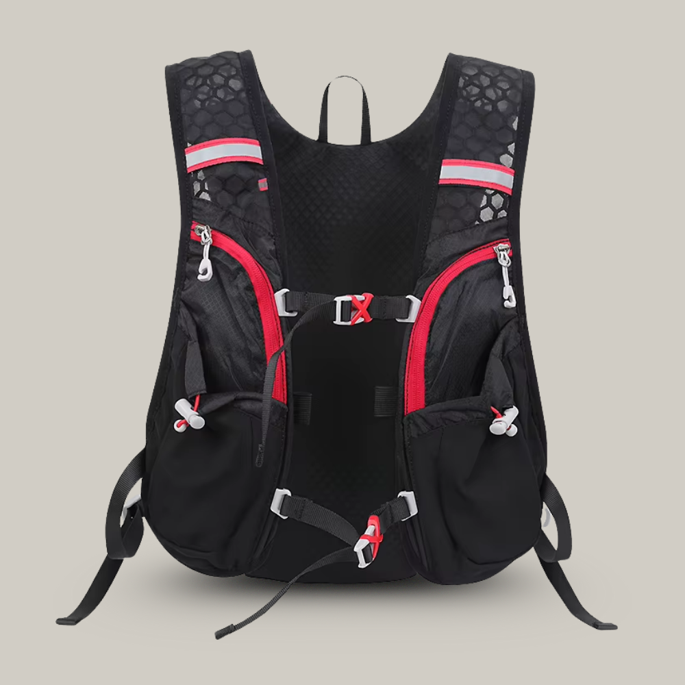 Vue de profil du sac à dos ergonomique en action