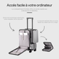 Valise cabine rigide avec port USB et poignée télescopique