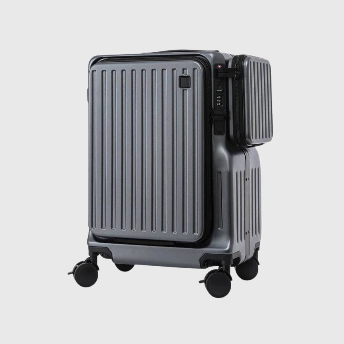 Roues en plastique dur de la valise en gros plan
