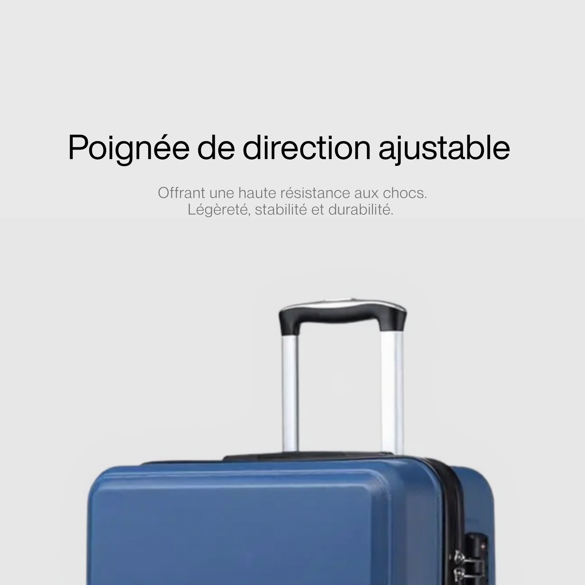 Valise cabine en ABS avec poignée télescopique ajustable