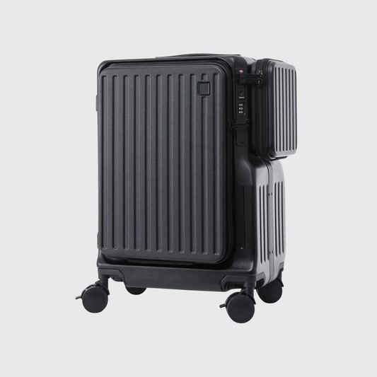 Intérieur de la valise avec cloisons en polyester et maille