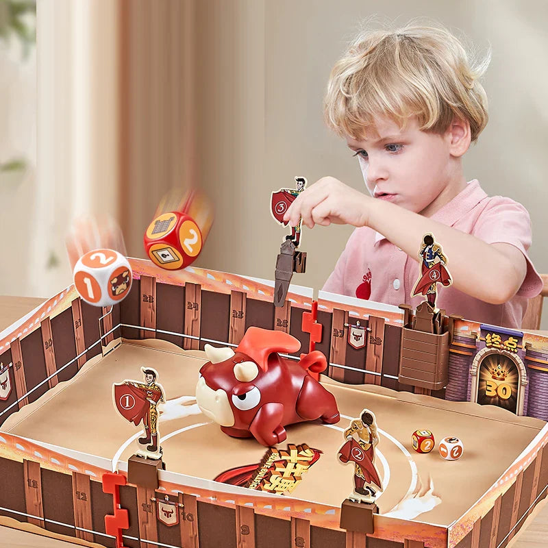 Enfants jouant à un jeu de société avec un plateau coloré