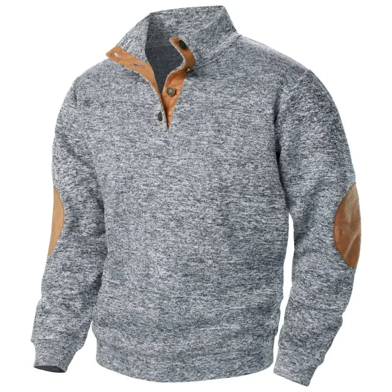 Vue de dos du sweat-shirt V en coton gris clair