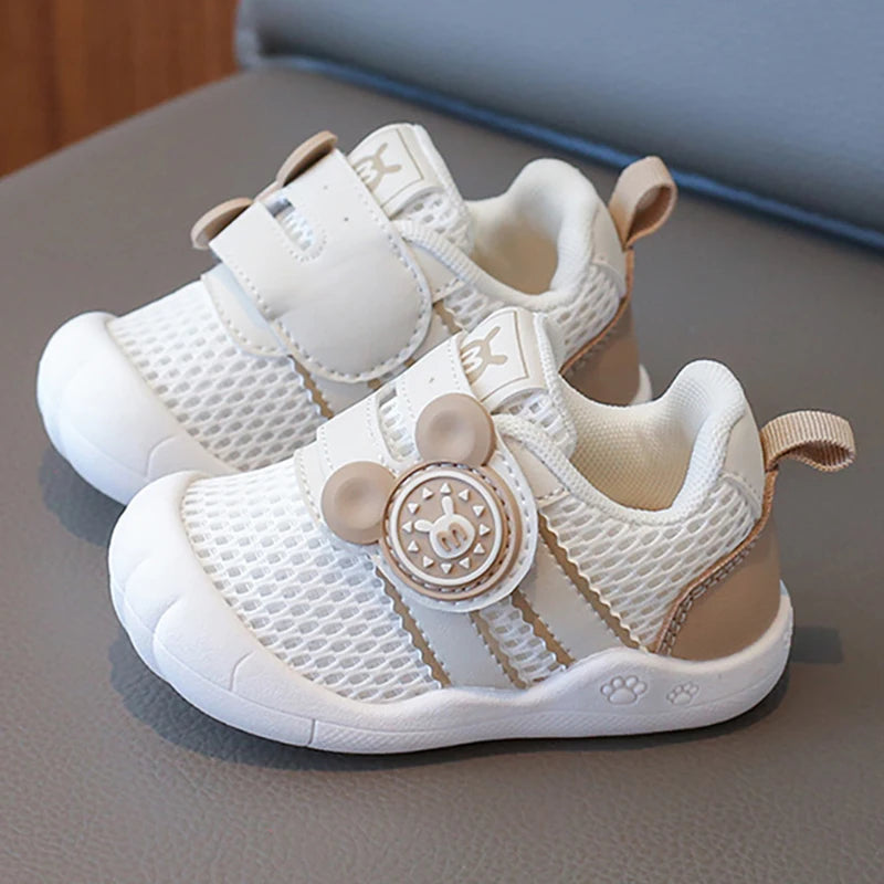 Baskets bébé en tissu respirant avec semelle antidérapante