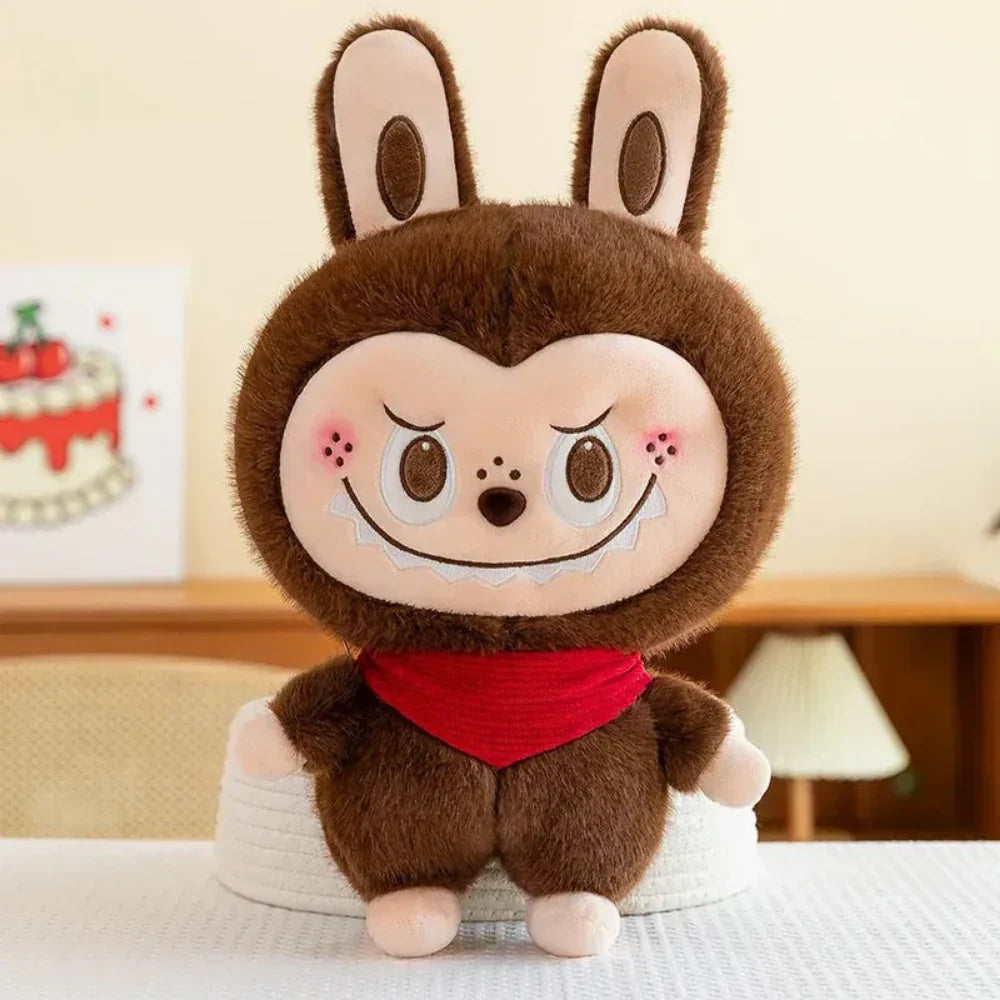 Peluche d'animal sur lit, idéale pour la sieste