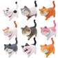 Tête de chat rotative en résine, détail de la texture