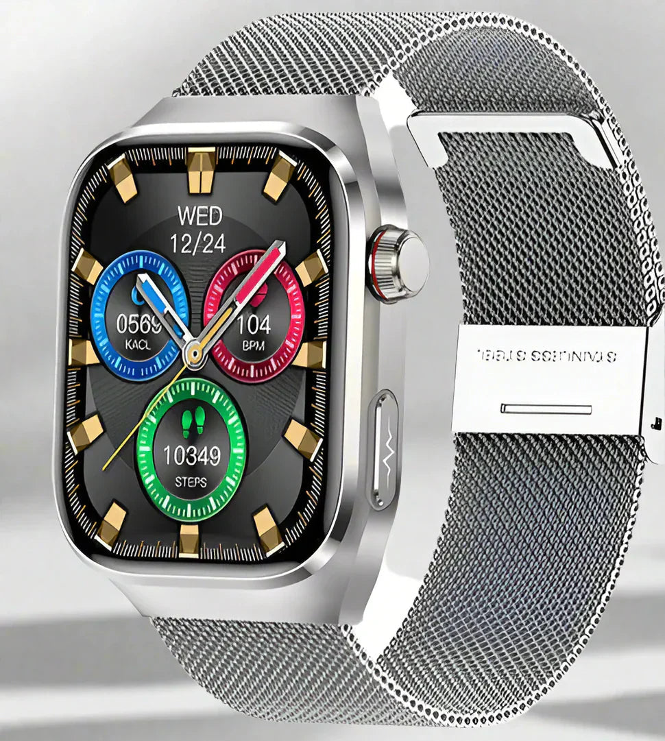 Montre en gros plan, détails du boîtier et de l'écran