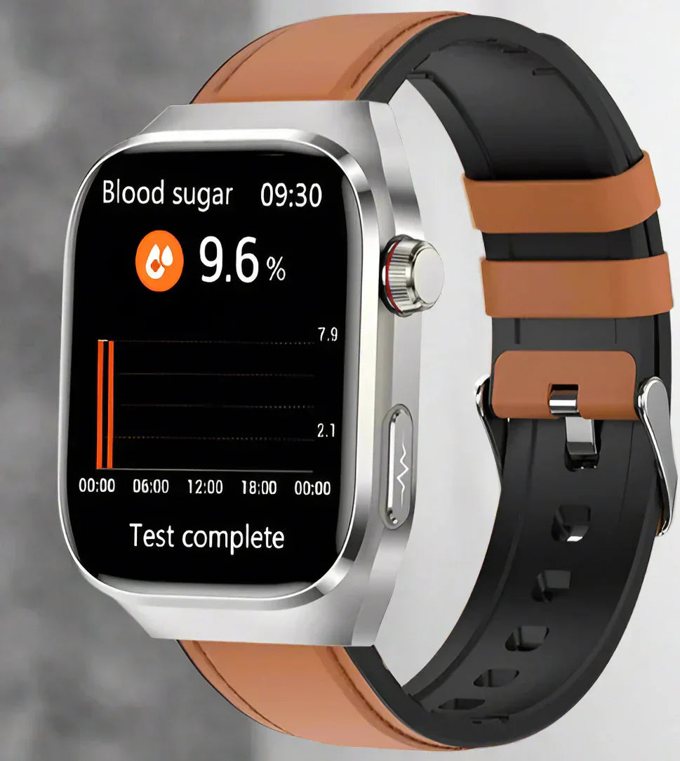 Gros plan sur le capteur ECG de la montre