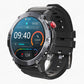 Vue latérale montre connectée étanche avec bracelet noir