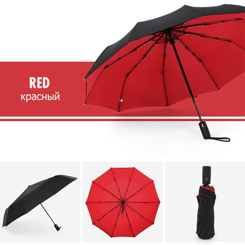 Parapluie ouvert sous la pluie, démontrant sa protection efficace
