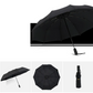 Vue latérale du parapluie, soulignant son design élégant