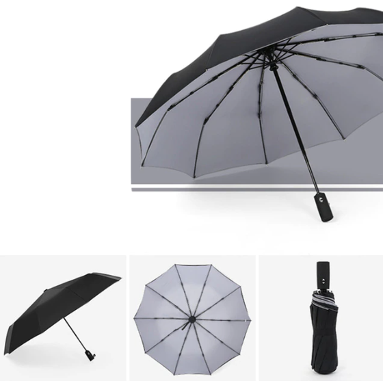 Parapluie en action sous vent fort, démonstration de stabilité