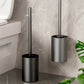 Brosse de toilette noire avec support mural en aluminium