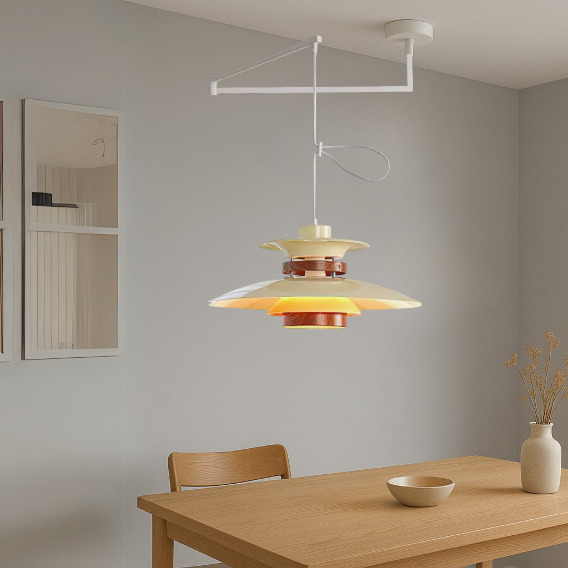 Lampe suspendue avec lumière LED douce et chaleureuse
