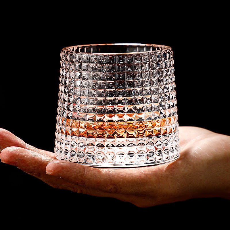 Verres à whisky en cristal avec design rotatif élégant