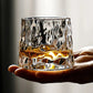 Verres à whisky rotatifs en cristal, vue de côté