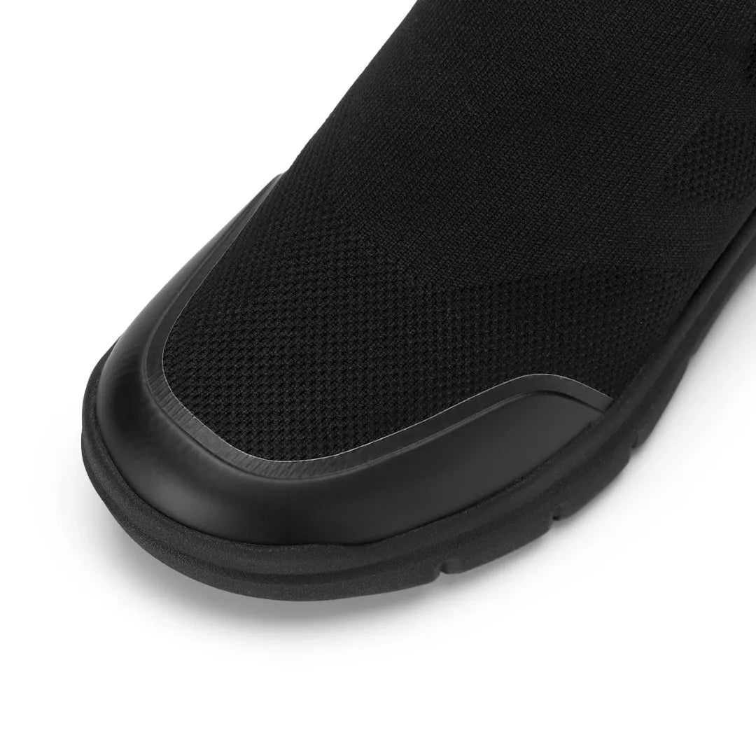 Détail du tissu en maille respirante des mocassins