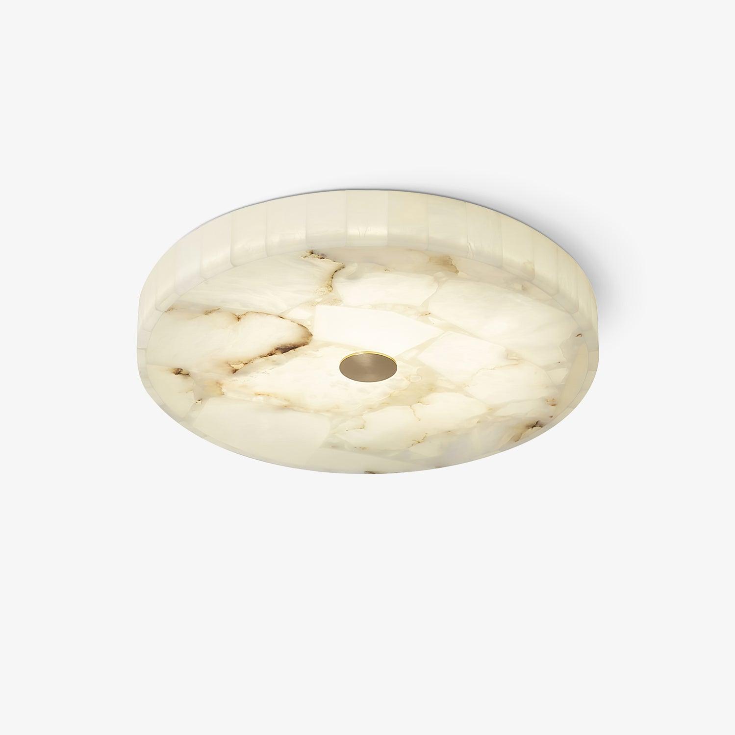 Vue rapprochée de la finition dorée et blanche de la lampe